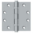 Deltana DSB45B26D 4-1/2" x 4-1/2" Square Hinge; Ball Bearings; Satin Chrome Finish Sparrow Supply