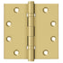 Deltana DSB45B4 4-1/2" x 4-1/2" Square Hinge; Ball Bearings; Satin Brass Finish