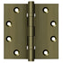 Deltana DSB45B5 4-1/2" x 4-1/2" Square Hinge; Ball Bearings; Antique Brass Finish