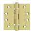 Deltana DSB4B3 4" x 4" Square Hinge; Ball Bearings; Bright Brass Finish