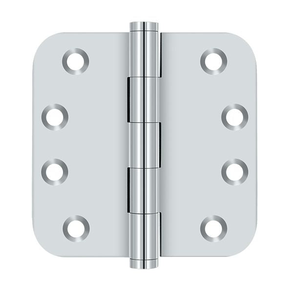 Deltana DSB4R526 4" x 4" x 5/8" Radius Hinge; Bright Chrome Finish