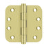 Deltana DSB4R53 4" x 4" x 5/8" Radius Hinge; Bright Brass Finish