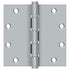 Deltana DSB55B26D 5" x 5" Square Ball Bearing Hinge; Satin Chrome Finish