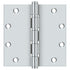 Deltana DSB55B26 5" x 5" Square Ball Bearing Hinge; Bright Chrome Finish