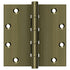 Deltana DSB55B5 5" x 5" Square Ball Bearing Hinge; Antique Brass Finish