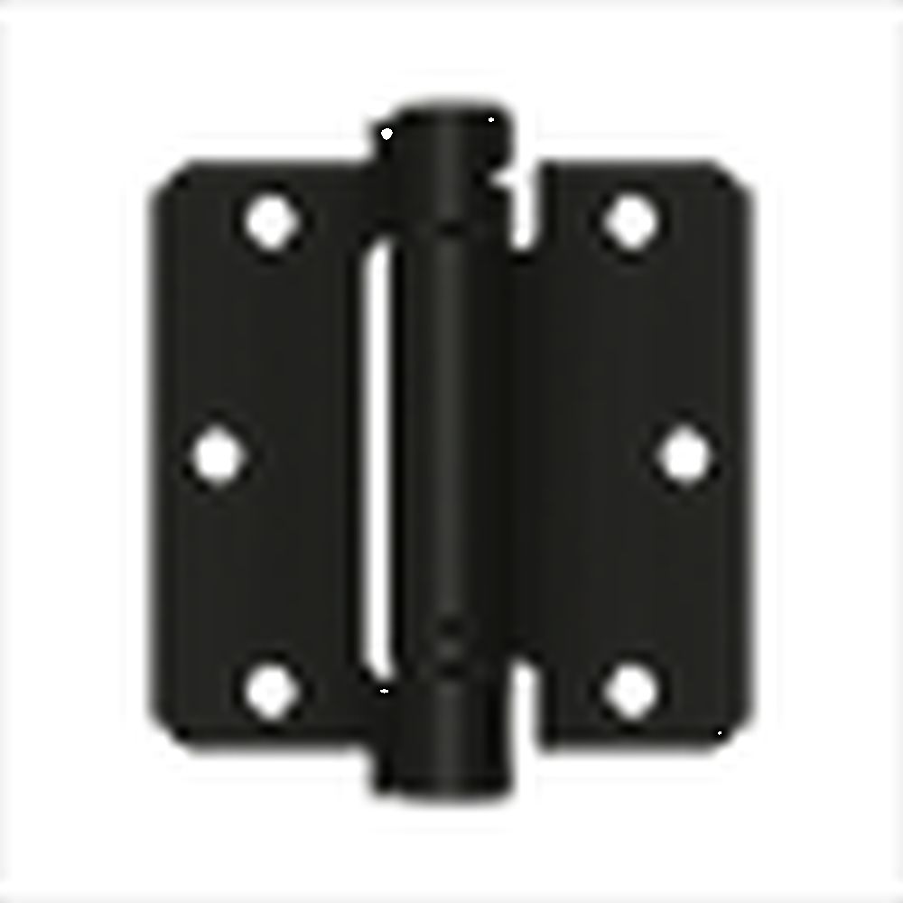 Deltana DSH35R41B 3-1/2" x 3-1/2" x 1/4" Spring Hinge; Flat Black Finish