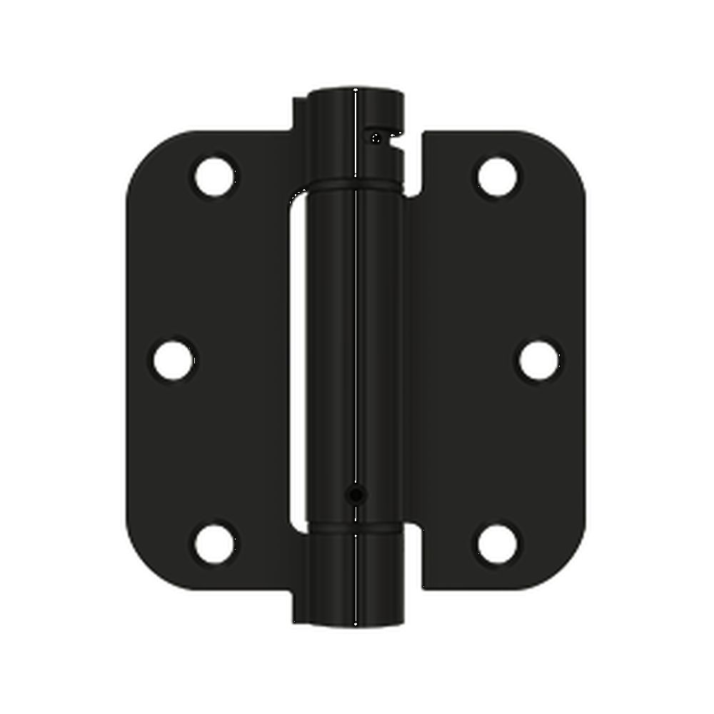 Deltana DSH35R51B 3-1/2" x 3-1/2" x 5/8" Spring Hinge Paint Black Finish