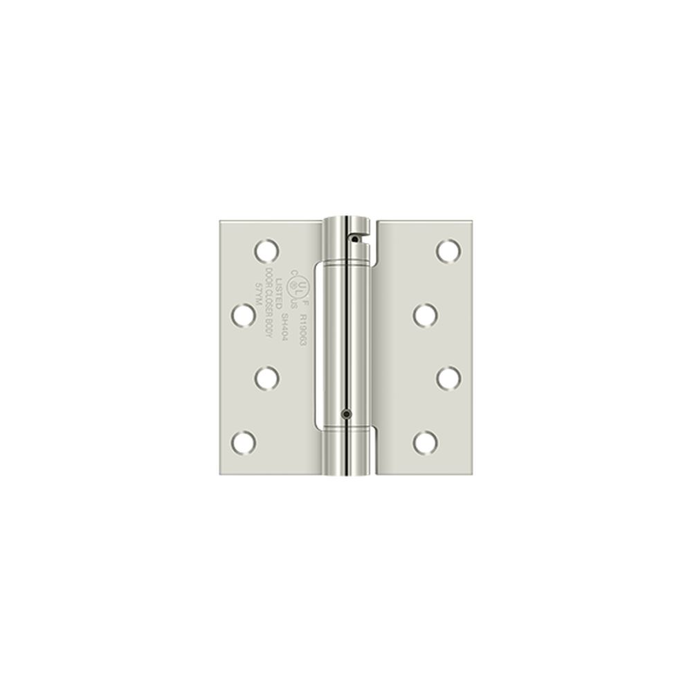 Deltana DSH44U14 4" x 4" Spring Hinge; Bright Nickel Finish