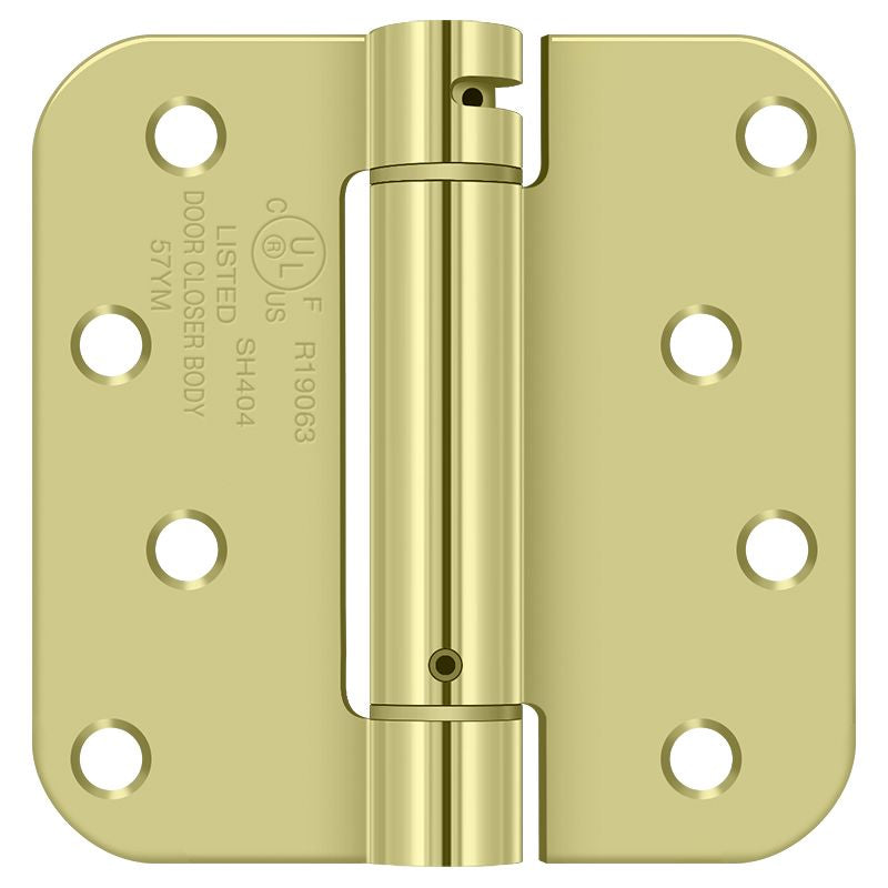 Deltana DSH4R52D 4" x 4" 5/8" Radius Spring Hinge; Zinc Dichromate Plated Finish