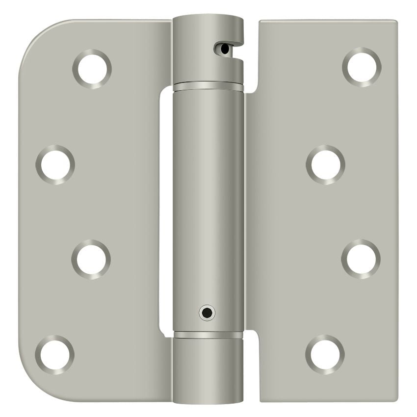 Deltana DSH4SR515-LH Left Hand 4" x 4" 5/8" Radius by Square Spring Hinge; Satin Nickel Finish