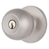 Brinks E2415119 Raleigh Series Keyed Entry Transitional Ball Knob and Round Rose with 4 Way Adjustable Latch and Round Corner Full Lip Strike Satin Nickel Finish Sparrow Supply