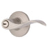 Brinks E2418119 Raleigh Series Keyed Entry Transitional Wave Lever and Round Rose with 4 Way Adjustable Latch and Round Corner Full Lip Strike Satin Nickel Finish Sparrow Supply