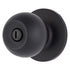 Brinks E2435122 Raleigh Series Privacy Transitional Ball Knob and Round Rose with 4 Way Adjustable Latch and Round Corner Full Lip Strike Matte Black Finish Sparrow Supply