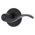 Brinks E2438122 Raleigh Series Privacy Transitional Wave Lever and Round Rose with 4 Way Adjustable Latch and Round Corner Full Lip Strike Matte Black Finish Sparrow Supply