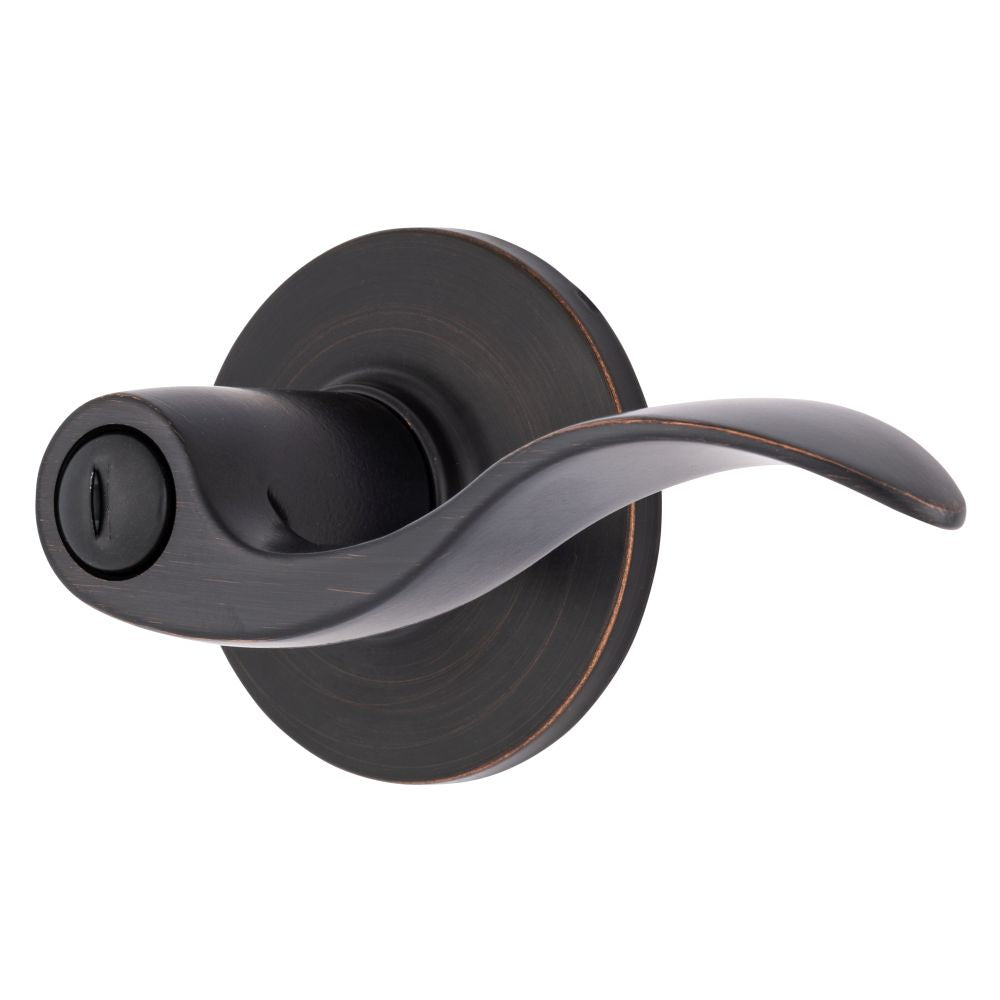 Brinks E2438150 Raleigh Series Privacy Transitional Wave Lever and Round Rose with 4 Way Adjustable Latch and Round Corner Full Lip Strike Tuscan Bronze Finish Sparrow Supply