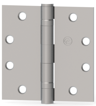 Hager ECBB110041226DNRP 4-1/2" x 4-1/2" Full Mortise Standard Weight Ball Bearing Square Corner Hinge Non Removable Pin Satin Chrome Finish Sparrow Supply