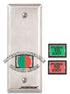 Securitron EEB3N Emergency Exit Button with 30 Second Timer Narrow Stile Green and Red Satin Stainless Steel Finish Sparrow Supply