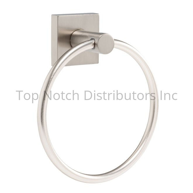 GEO EMCTR-SN 6-9/16" Modern Metal Circle Towel Ring Satin Nickel Sparrow Supply