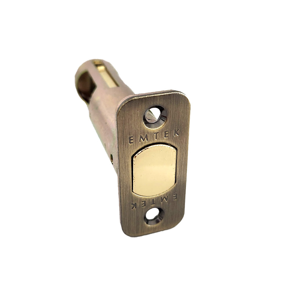 Emtek EMDBL234R7 Radius Deadbolt Latch 2-3/4" Backset French Antique Brass Finish Sparrow Supply
