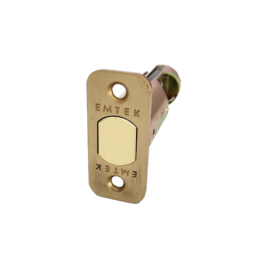 Emtek EMDBL238R4 Radius Deadbolt Latch 2-3/8" Backset Satin Brass Finish Sparrow Supply