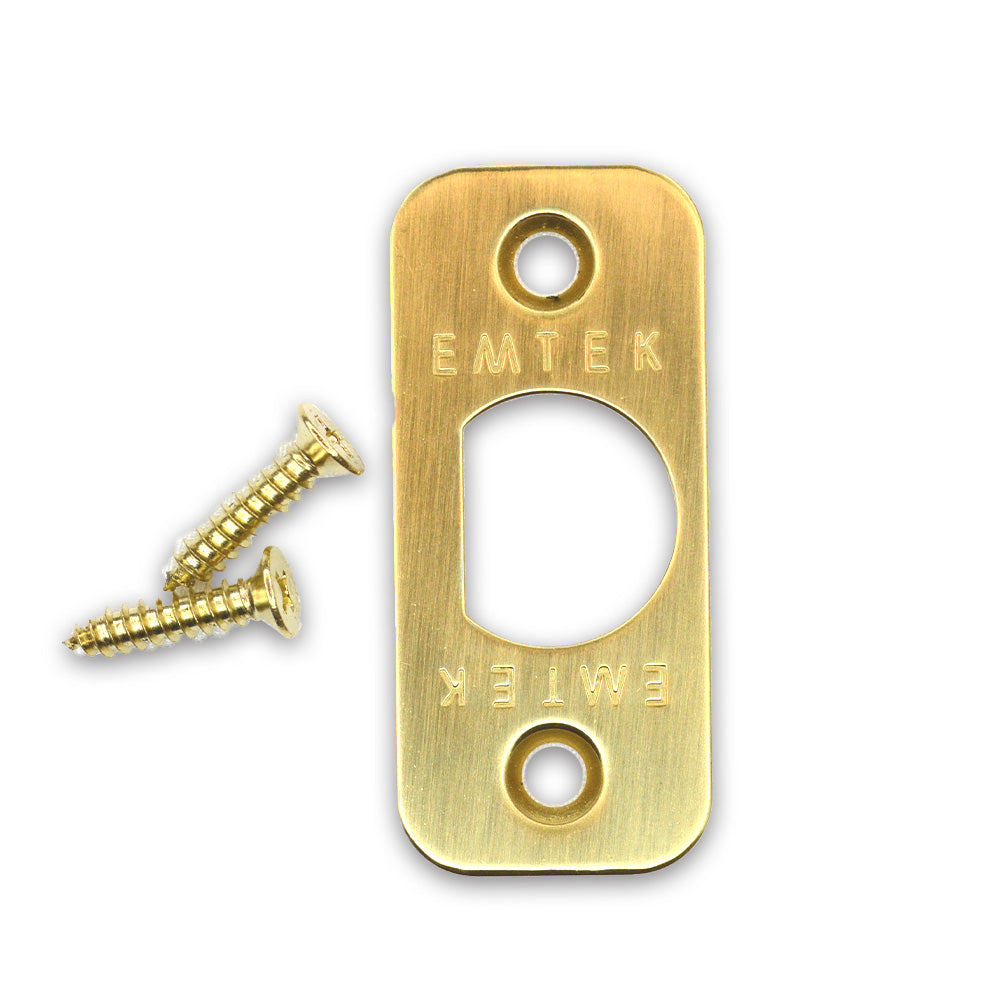 Emtek 83231US3NL Radius Corner Faceplate and Screws for Passage or Privacy Latch Unlacquered Brass Finish Sparrow Supply