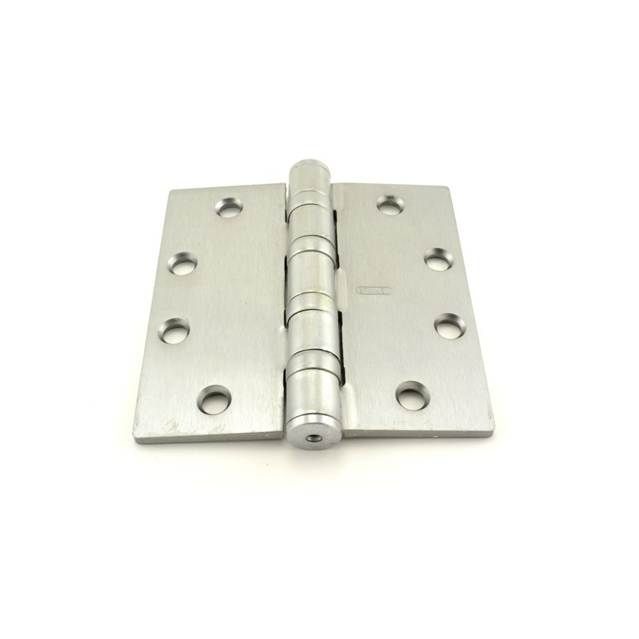 Best Hinges FBB16841226D 4-1/2" x 4-1/2" Five Knuckle Architectural Steel Full Mortise Heavy Weight Hinge # 061676 Satin Chrome Finish