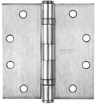 Best Hinges FBB19141232D 4-1/2" x 4-1/2" Full Mortise Ball Bearing Standard Weight Square Corner Hinge # 040822 Satin Stainless Steel Finish