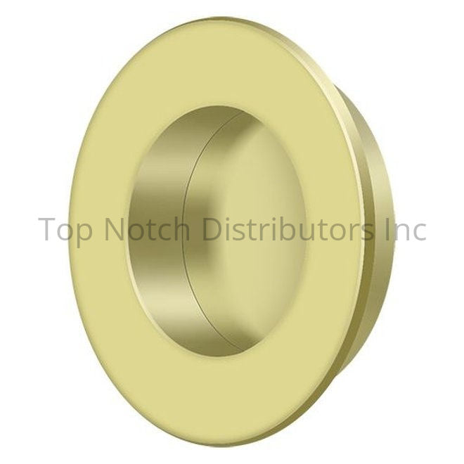 Deltana FP178U3 1-7/8" Round Flush Pull Bright Brass Polished Brass Sparrow Supply