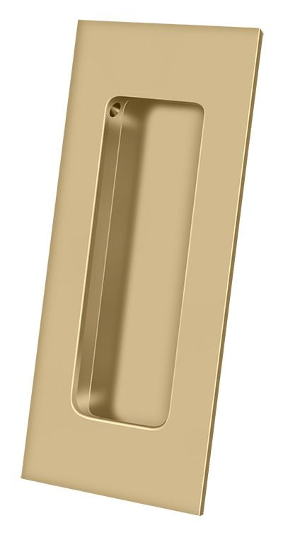 Deltana FP40U4 4" x 1-7/8" Heavy Duty Rectangular Flush Pull Satin Brass Finish Sparrow Supply