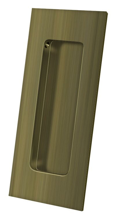 Deltana FP40U5 4" x 1-7/8" Heavy Duty Rectangular Flush Pull Antique Brass Finish Sparrow Supply
