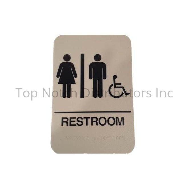 Don-Jo HS905032 Men / Women / Handicap ADA Bathroom Sign Tan Tan Sparrow Supply