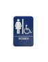 Don-Jo HS907005 Women's / Handicap ADA Blue Bathroom Sign Blue Finish Sparrow Supply