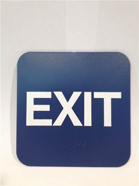 Don-Jo HS907035 Exit ADA Blue Sign Blue Finish