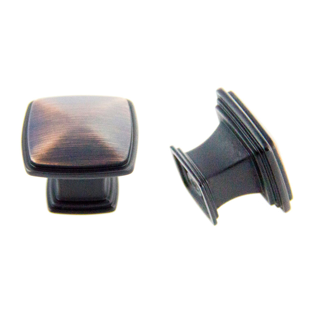 Pride Industrial K8109110B 1-1/4" Square Cabinet Knob Oil Rubbed Bronze Finish Sparrow Supply