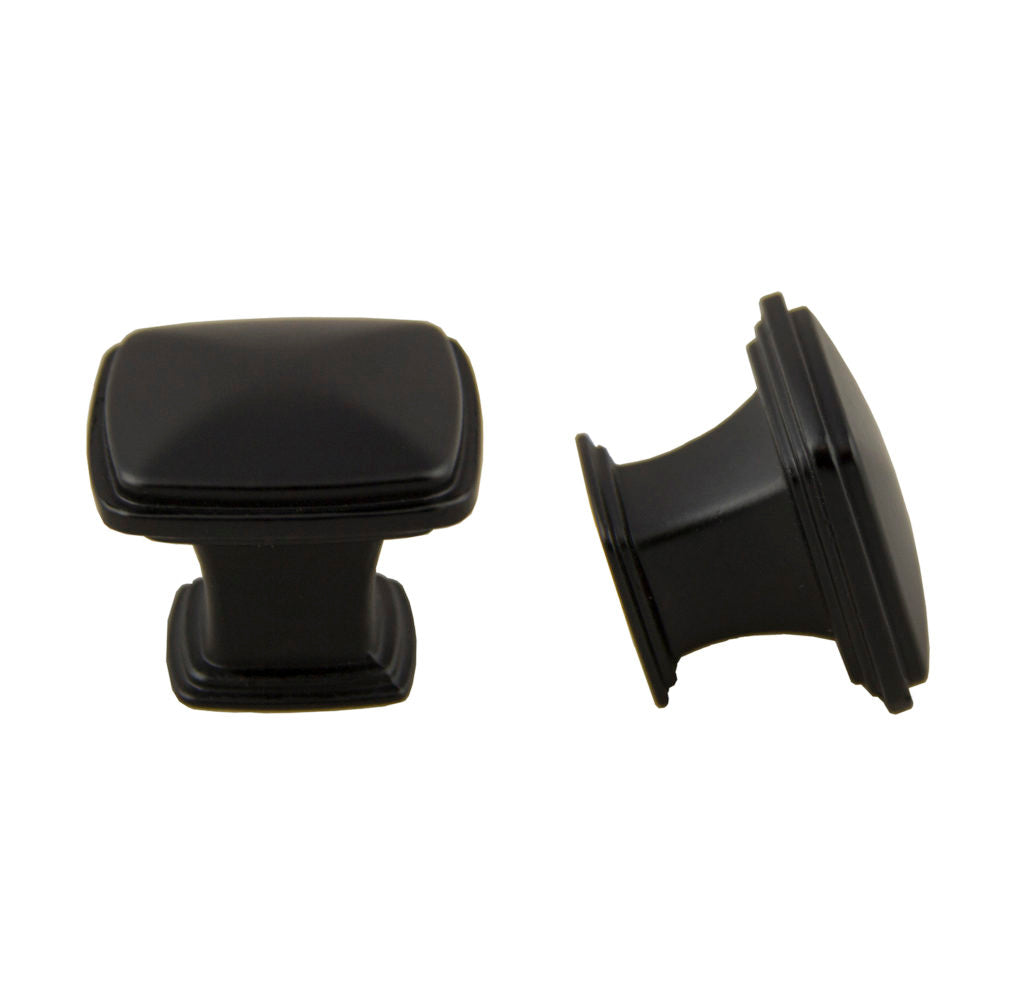 Pride Industrial K81091BK 1-1/4" Square Cabinet Knob Matte Black Finish Sparrow Supply
