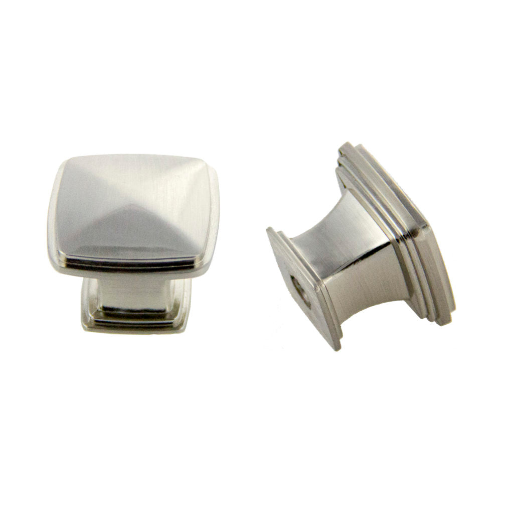 Pride Industrial K81091SN 1-1/4" Square Cabinet Knob Satin Nickel Finish Sparrow Supply