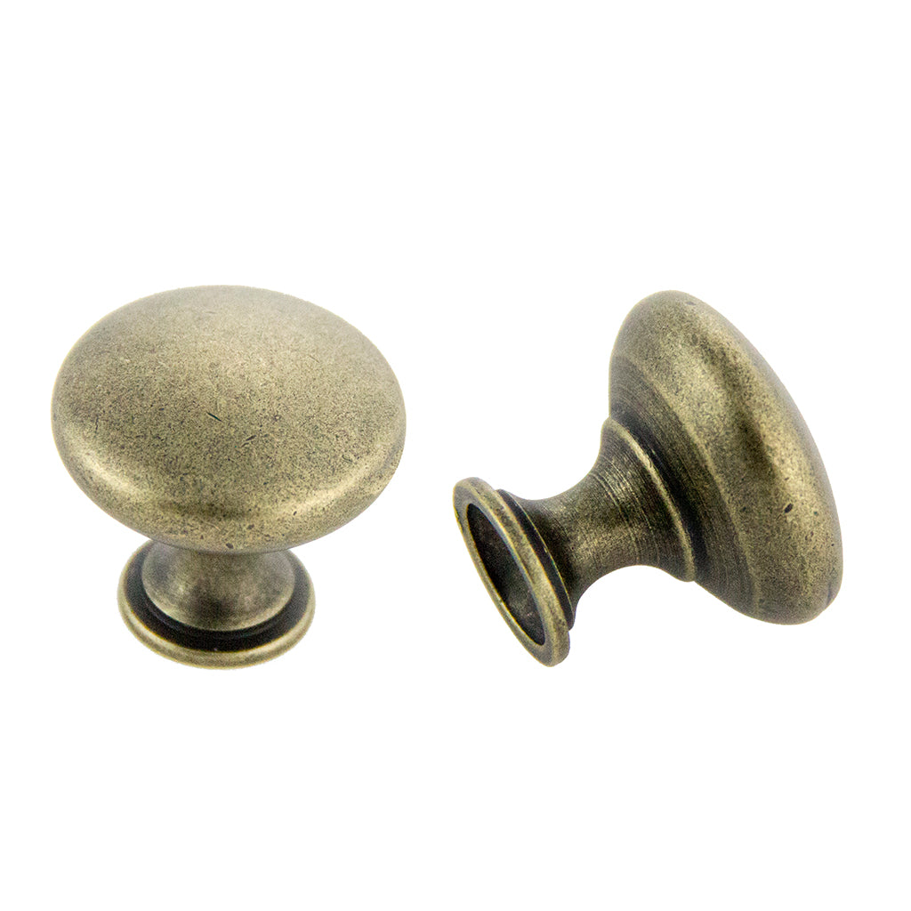 Pride Industrial K910AB 1-1/16" Diecast Mushroom Cabinet Knob Antique Brass Finish Sparrow Supply