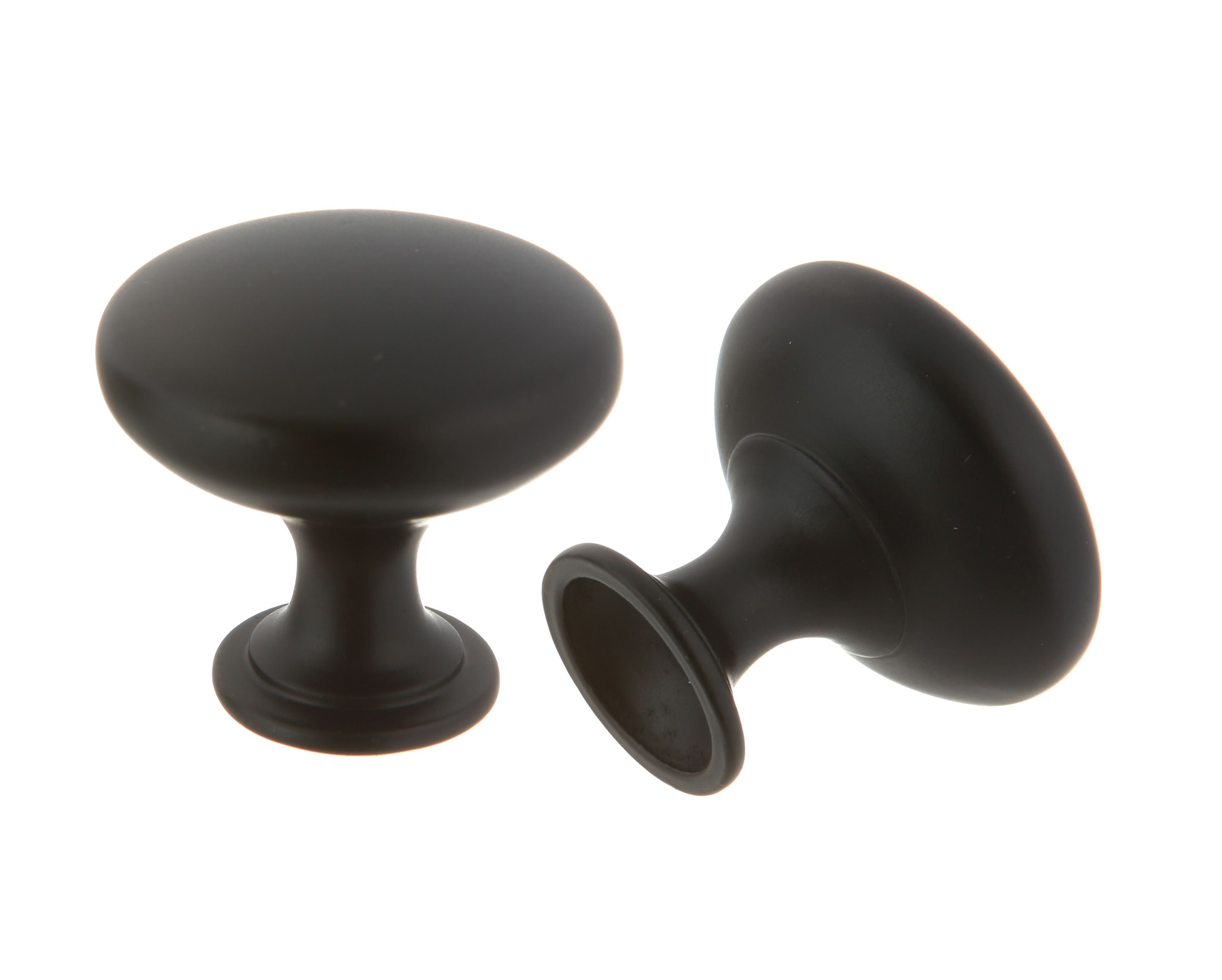 Pride Industrial K910BK 1-1/16" Diecast Mushroom Cabinet Knob Matte Black Finish Sparrow Supply