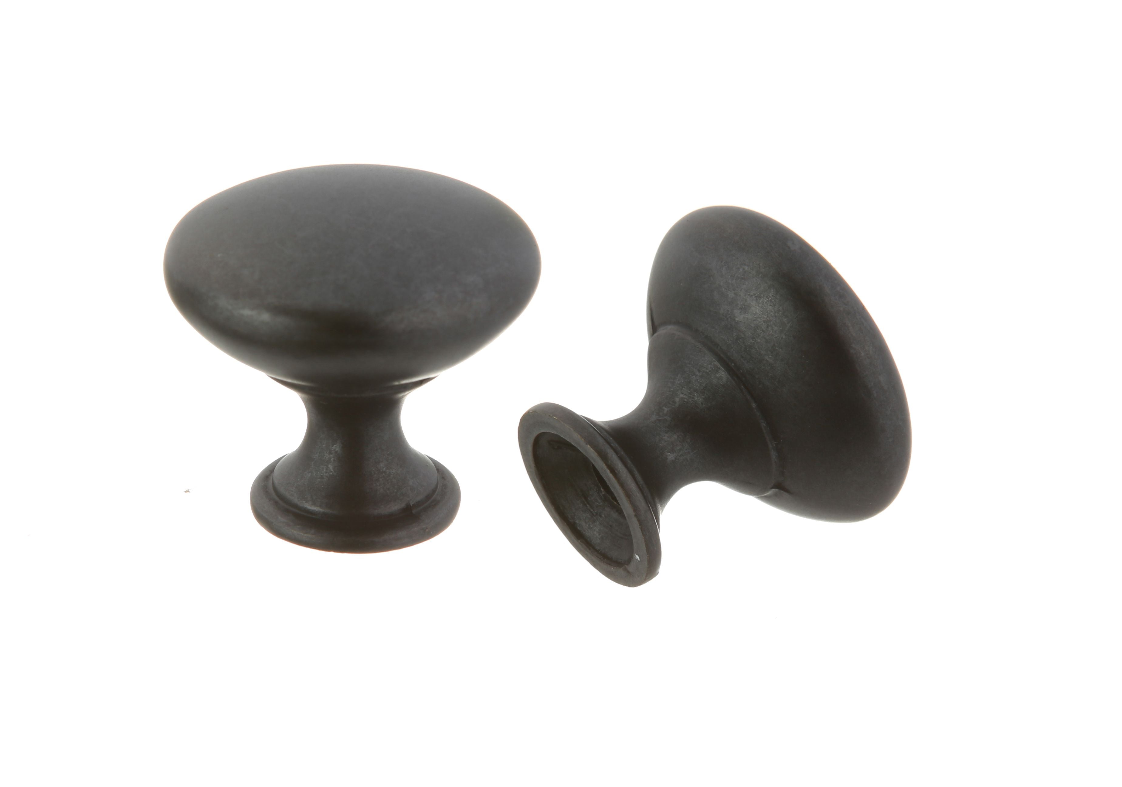Pride Industrial K910DACM 1-1/16" Diecast Mushroom Cabinet Knob Weathered Black Finish Sparrow Supply