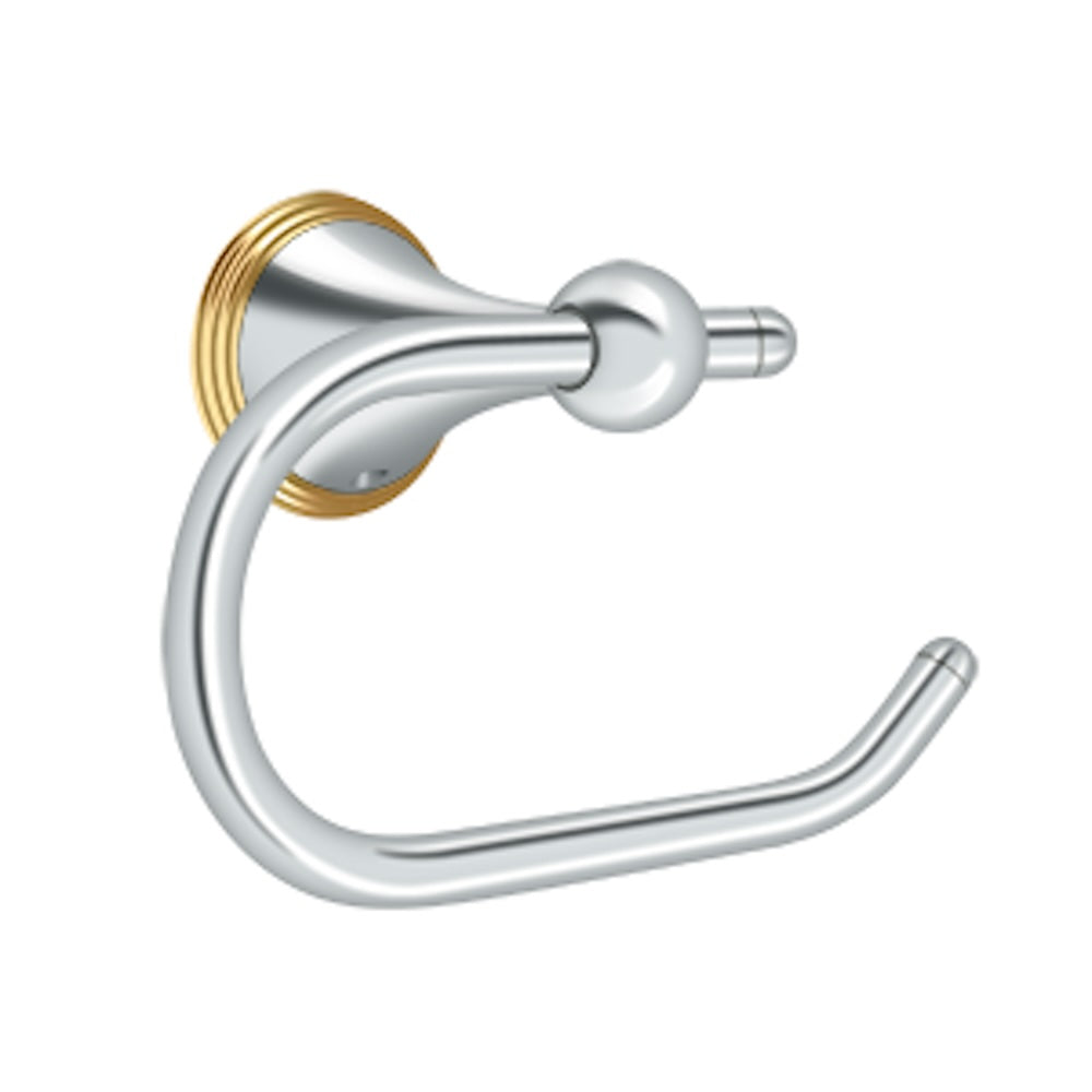 Deltana KH2001-U26-003 Single Post Toilet Paper Holder KH Series with Lifetime Brass Ring Bright Chrome Finish Sparrow Supply