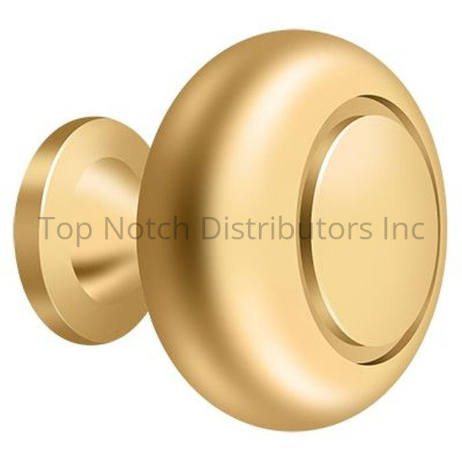 Deltana KR119CR003 Knob Round Groove; Lifetime Brass Polished Brass Sparrow Supply