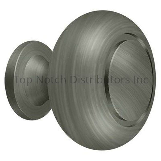 Deltana KR119U15A Knob Round Groove; Antique Nickel Sparrow Supply