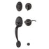 Weslock L2810-2X2FR2D Hillcrest Single Cylinder Handleset with Left Hand New Haven Trim with Adjustable Latch and Round Corner Strikes Matte Black Finish