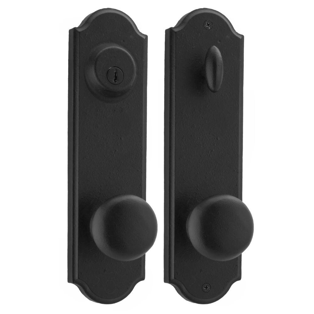 Weslock L7641F2F2SL2D Left Hand Wexford Tramore Single Cylinder Deadbolt Passage Lock with Adjustable Latch and Round Corner Strikes Black Finish Sparrow Supply
