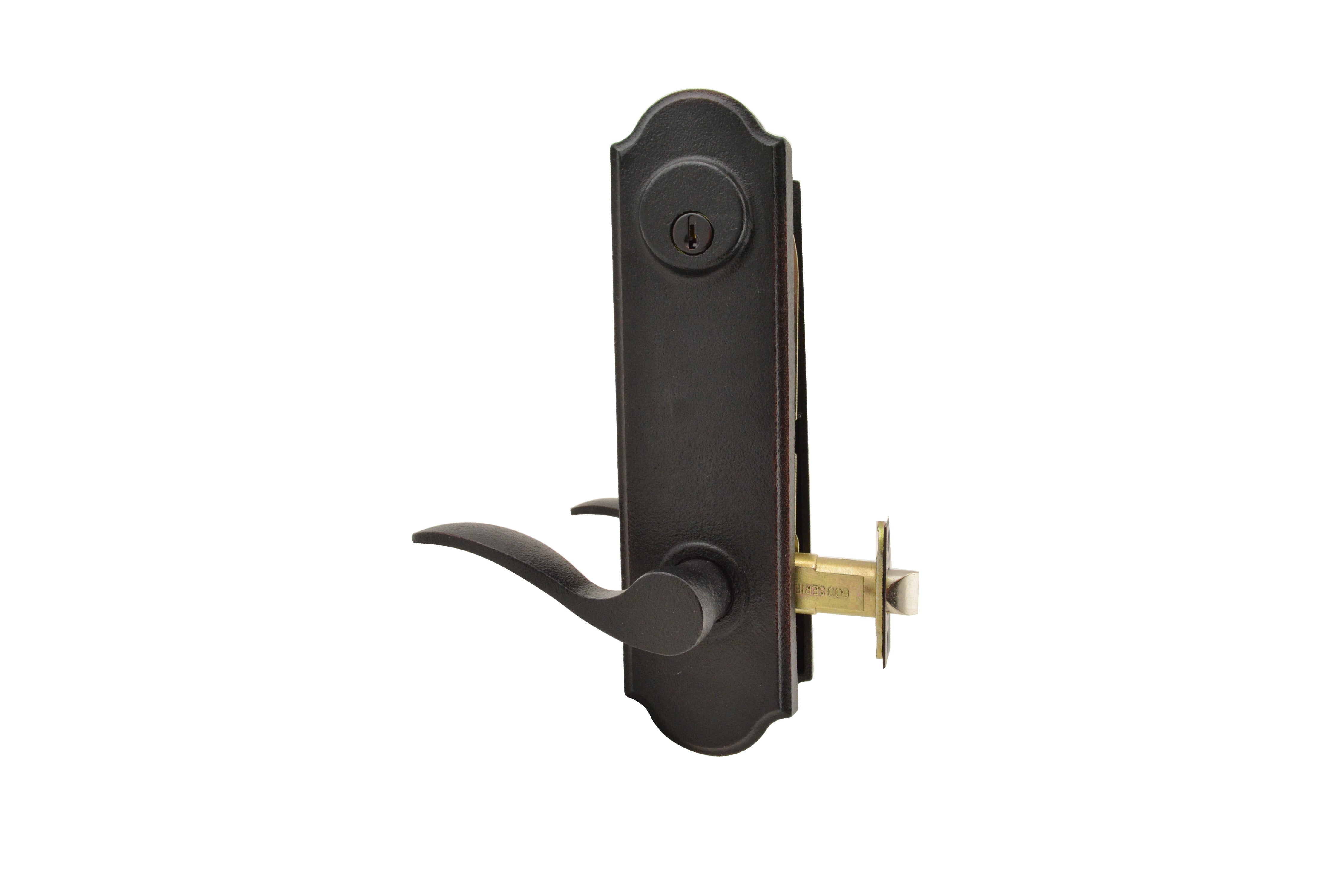Weslock L7641H1H1SL2D Left Hand Carlow Tramore Single Cylinder Deadbolt Passage Lock with Adjustable Latch and Round Corner Strikes Oil Rubbed Bronze Finish Sparrow Supply