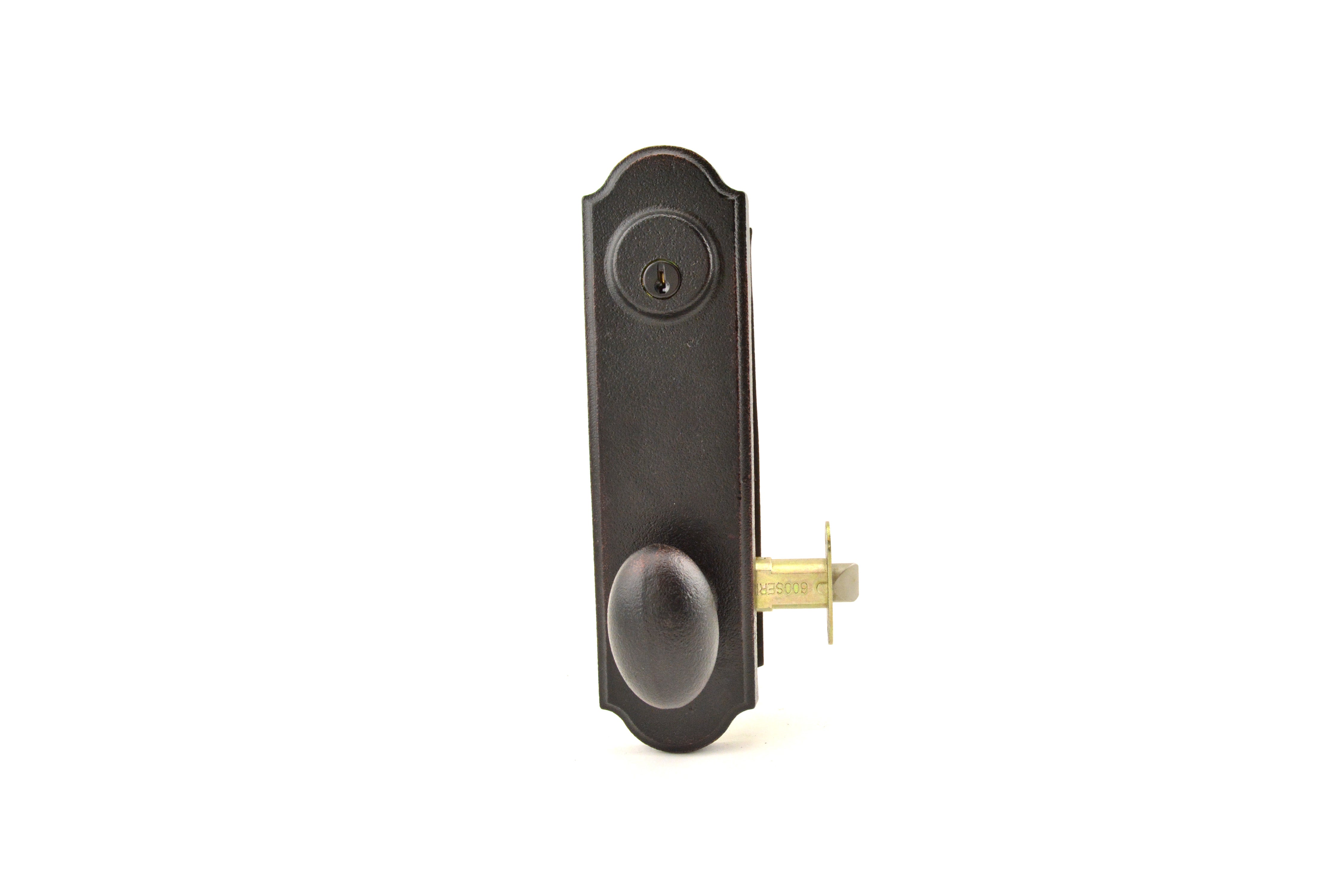 Weslock L7641M1M1SL2D Left Hand Durham Tramore Single Cylinder Deadbolt Passage Lock with Adjustable Latch and Round Corner Strikes Oil Rubbed Bronze Finish Sparrow Supply