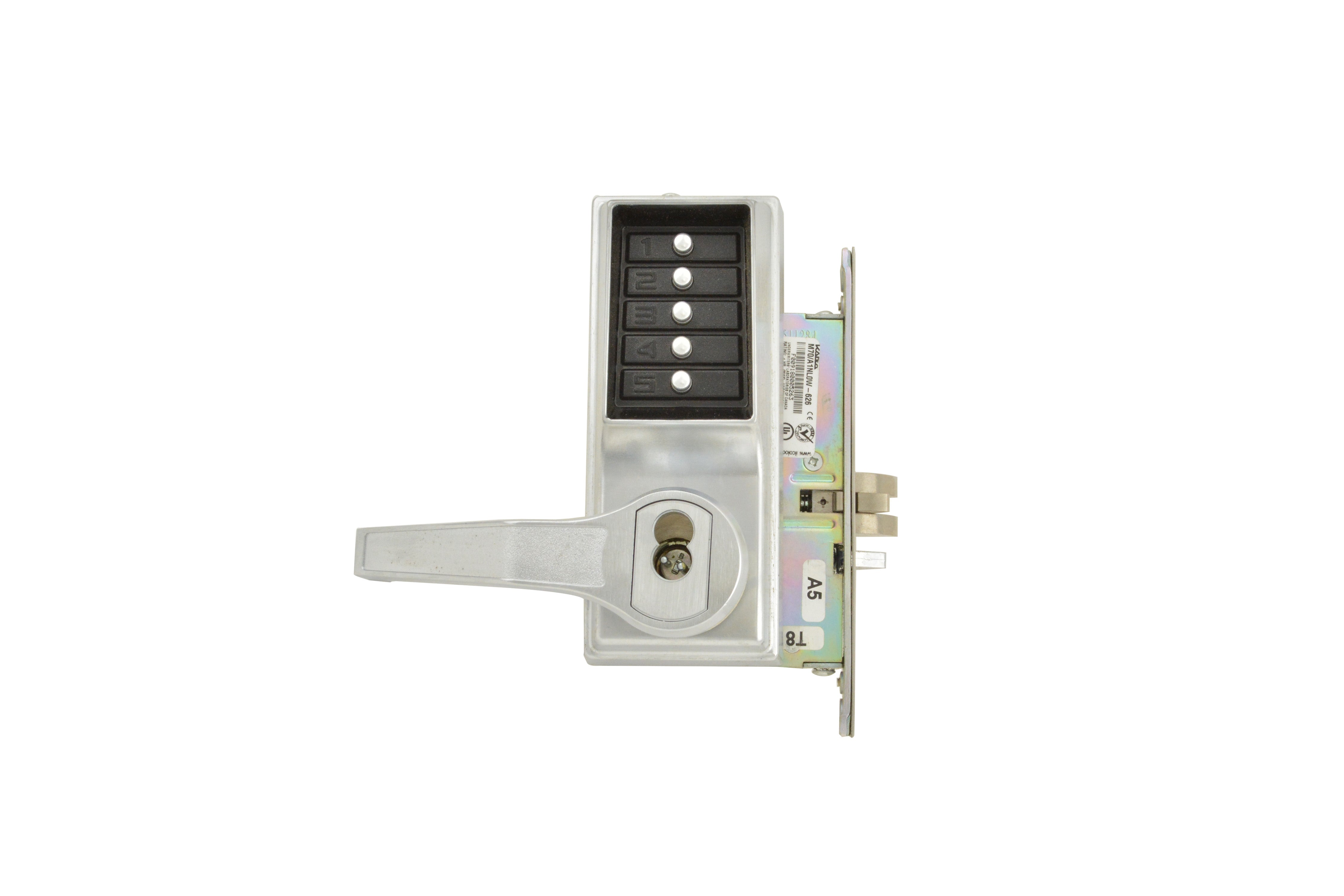 Kaba Simplex L8146B26D Left Hand Mechanical Pushbutton Lever Mortise Lock with Best Prep Satin Chrome Finish Sparrow Supply