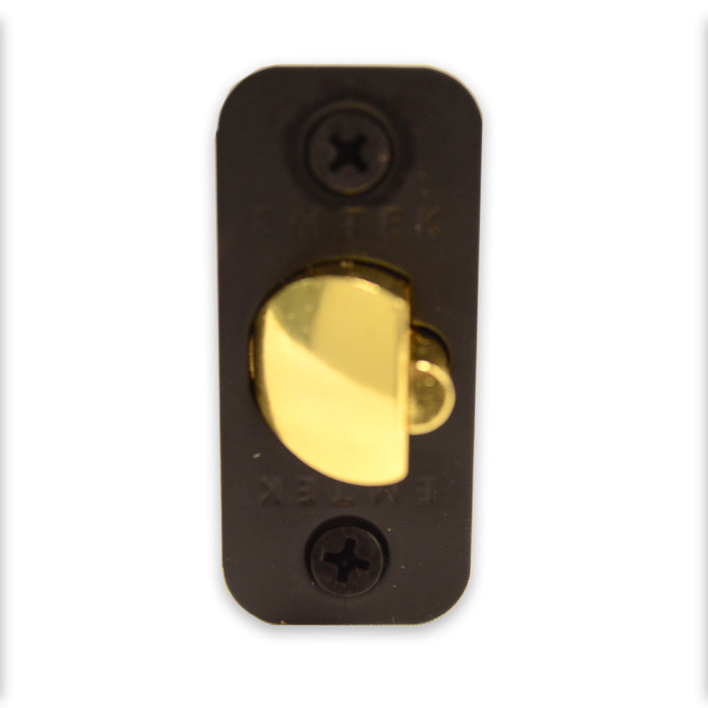 Emtek LC4-DLB2375R-US19 Key in Lever or Knob 2-3/8" Backset 1/4" Radius Corner Deadlatch Flat Black Finish Sparrow Supply