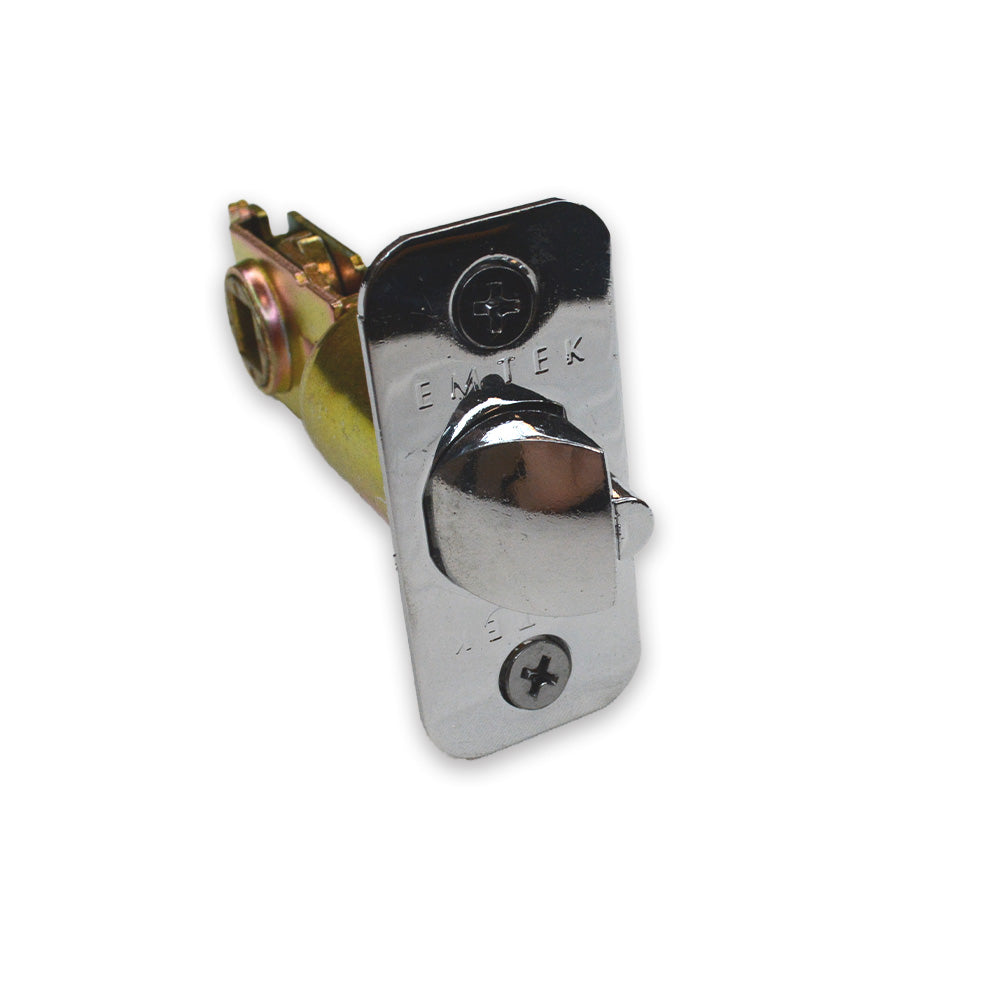 Emtek LC4-DLB2375R-US26 Key in Lever or Knob 2-3/8" Backset 1/4" Radius Corner Deadlatch Polished Chrome Finish Sparrow Supply