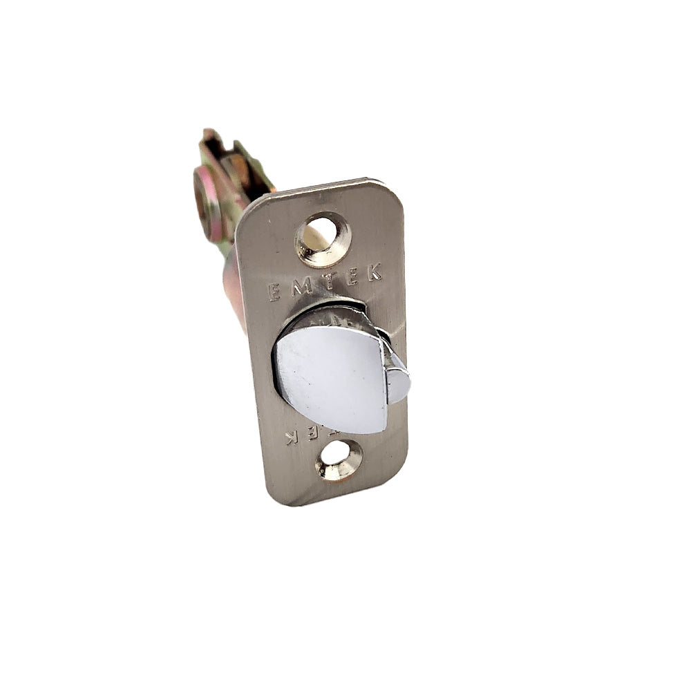 Emtek LC4-DLB275R-US15 Key in Lever or Knob 2-3/4" Backset 1/4" Radius Corner Deadlatch Satin Nickel Finish Sparrow Supply